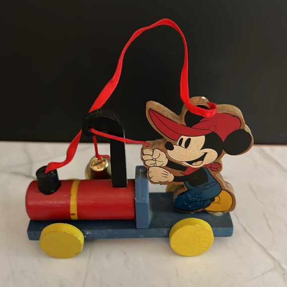 Walt Disney World Mickey Mouse Figurine Christmas Ornament with Bell - Picture 8 of 11